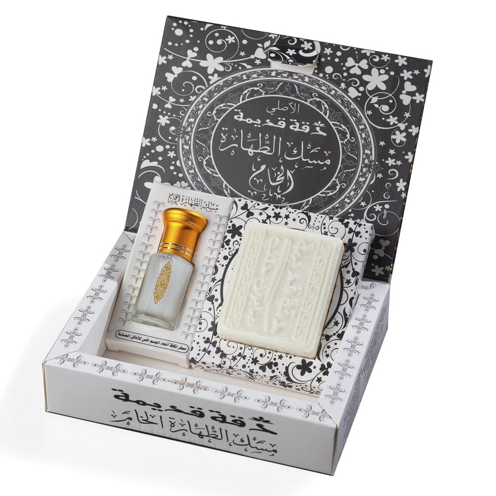 مجموعة مسك الطهارة الخام مع صابونة العروس